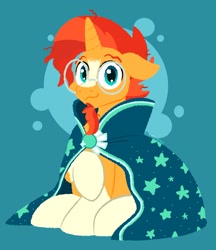 Size: 2114x2451 | Tagged: safe, artist:bobaratblast, derpibooru import, sunburst, pony, unicorn, :3, cloak, clothes, glasses, looking at you, male, smiling, solo, stallion, sunburst's cloak, sunburst's glasses