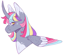 Size: 1652x1455 | Tagged: safe, artist:sleepy-nova, derpibooru import, oc, oc only, oc:salt water taffy, alicorn, pony, bust, female, mare, portrait, simple background, solo, transparent background