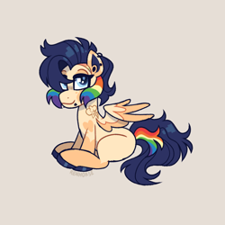 Size: 1000x1000 | Tagged: safe, artist:renhorse, derpibooru import, oc, oc only, oc:gold star apple, pegasus, pony, female, mare, simple background, solo