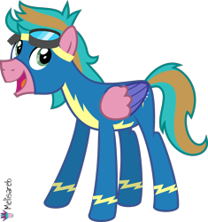 Size: 4000x4249 | Tagged: safe, artist:melisareb, derpibooru import, oc, oc only, oc:jet raise, pegasus, pony, .svg available, absurd resolution, clothes, male, open mouth, simple background, solo, stallion, transparent background, uniform, vector, wonderbolts uniform