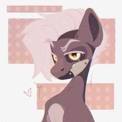 Size: 1500x1500 | Tagged: safe, artist:tsarstvo, derpibooru import, oc, oc only, earth pony, pony, black sclera, bust, floating heart, heart, looking at you, male, portrait, raised eyebrow, solo, stallion