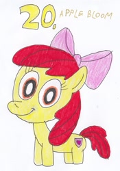 Size: 797x1139 | Tagged: safe, artist:sithvampiremaster27, derpibooru import, apple bloom, earth pony, pony, female, filly, foal, solo, traditional art