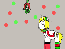 Size: 1202x904 | Tagged: safe, artist:ask-luciavampire, derpibooru import, oc, pony, undead, vampire, christmas, holiday, mistletoe