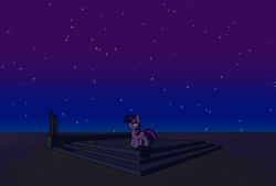 Size: 1481x1000 | Tagged: safe, artist:slamjam, derpibooru import, twilight sparkle, unicorn twilight, pony, unicorn, night, solo