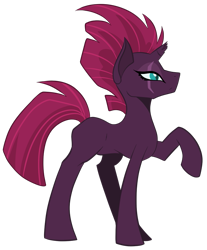 Size: 785x947 | Tagged: safe, artist:tragedy-kaz, derpibooru import, tempest shadow, pony, unicorn, broken horn, eye scar, female, horn, mare, raised hoof, raised leg, scar, simple background, smiling, solo, transparent background