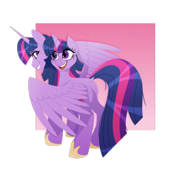 Size: 1500x1500 | Tagged: safe, artist:skulljooce, derpibooru import, twilight sparkle, twilight sparkle (alicorn), alicorn, pony, age difference, butt, dock, grin, looking at each other, looking at someone, multiple heads, open mouth, open smile, plot, smiling, tail, twibutt, two heads, two heads are better than one