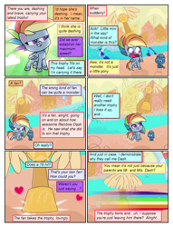 Size: 612x802 | Tagged: safe, artist:winged cat, derpibooru import, edit, edited screencap, screencap, rainbow dash, pegasus, pony, comic:friendship is dragons, my little pony: pony life, the best of the worst, comic, dialogue, eyelashes, female, mare, open mouth, screencap comic, smiling, wings