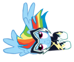 Size: 525x444 | Tagged: safe, artist:benpictures1, rainbow dash, zapp, pegasus, pony, power ponies (episode), cute, dashabetes, female, inkscape, lying down, on side, power ponies, simple background, solo, transparent background, vector