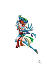 Size: 1976x2705 | Tagged: safe, alternate version, artist:mauroz, derpibooru import, part of a set, rainbow dash, human, anime, breasts, clothes, cosplay, costume, gloves, humanized, sailor moon, simple background, transparent background, winged humanization, wings