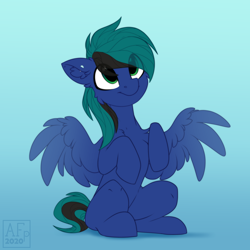 Size: 3500x3500 | Tagged: safe, artist:airfly-pony, derpibooru import, oc, oc:ender, pegasus, pony, begging, cute, male, pegasus oc, puppy dog eyes, spread wings, stallion, wings