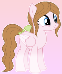 Size: 1234x1478 | Tagged: safe, artist:cindydreamlight, derpibooru import, oc, oc:flower heart, pegasus, pony, female, mare, pink background, simple background, solo