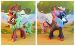 Size: 1381x850 | Tagged: safe, artist:krowzivitch, derpibooru import, cinder glow, summer flare, kirin, nirik, pony, figurine, irl, photo, solo