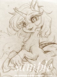Size: 1536x2048 | Tagged: safe, artist:paipaishuaige, derpibooru import, oc, oc only, pony, unicorn, chest fluff, looking at you, slit eyes, solo, traditional art, unshorn fetlocks