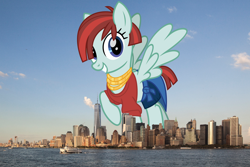 Size: 2200x1467 | Tagged: safe, artist:cheezedoodle96, derpibooru import, valley glamour, pegasus, pony, female, giant pegasus, giant pony, giantess, highrise ponies, irl, macro, manhattan, mare, mega giant, new york, new york city, photo, ponies in real life