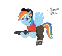 Size: 2000x1800 | Tagged: safe, artist:bloonacorn, ponerpics import, rainbow dash, pegasus, team fortress 2