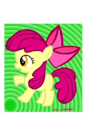 Size: 640x960 | Tagged: safe, artist:まーいわし, derpibooru import, apple bloom, earth pony, pony, female, filly, foal, solo