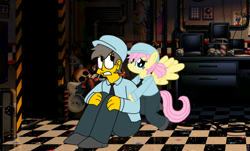 Size: 1182x715 | Tagged: safe, artist:haileykitty69, derpibooru import, fluttershy, human, pegasus, five nights at freddy's, fluttermour, seymour skinner, the simpsons