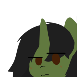 Size: 487x487 | Tagged: safe, artist:seylan, derpibooru import, oc, oc only, oc:grim fate, pony, unicorn, blushing, digital art, female, looking at you, mare, simple background, solo, transparent background