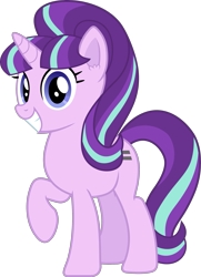 Size: 2177x3000 | Tagged: safe, artist:frownfactory, derpibooru import, starlight glimmer, pony, unicorn, the cutie map, equal cutie mark, evil starlight, female, grin, horn, mare, raised hoof, raised leg, s5 starlight, simple background, smiling, solo, transparent background, vector