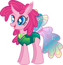 Size: 5421x5602 | Tagged: safe, artist:shootingstarsentry, derpibooru import, pinkie pie, changedling, changeling, absurd resolution, changedlingified, changelingified, female, gameloft, open mouth, open smile, simple background, smiling, solo, species swap, transparent background, vector