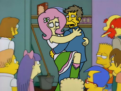 Size: 512x384 | Tagged: safe, artist:haileykitty69, derpibooru import, edit, edited screencap, screencap, fluttershy, human, equestria girls, adult, crack shipping, crossover, crossover shipping, cursed, fake screencap, female, fluttermour, male, seymour skinner, shipping, straight, style emulation, the simpsons, what the hay?, why