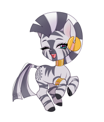 Size: 2993x3510 | Tagged: safe, artist:winnievincent, derpibooru import, zecora, zebra, ambiguous facial structure, female, high res, one eye closed, open mouth, simple background, solo, transparent background, wink, zecorable