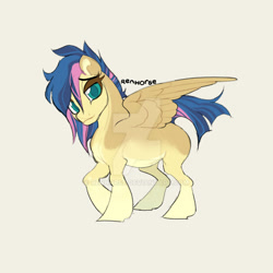 Size: 1600x1600 | Tagged: safe, artist:renhorse, derpibooru import, oc, pegasus, pony, deviantart watermark, female, mare, obtrusive watermark, offspring, parent:flash sentry, parent:fluttershy, parents:flutterflash, solo, watermark