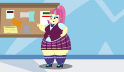 Size: 12712x7442 | Tagged: safe, artist:deathsoul 66, derpibooru import, sour sweet, equestria girls, absurd resolution, bbw, clothes, crystal prep academy uniform, fat, female, obese, open mouth, school uniform, solo, sour slob, ssbbw, story in the source, thighs, thunder thighs, wide hips