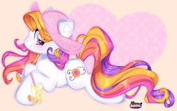 Size: 4096x2582 | Tagged: safe, artist:bunxl, derpibooru import, sunny daze (g3), earth pony, pony, heart, smiling, solo