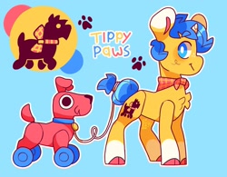 Size: 3203x2500 | Tagged: safe, artist:cocopudu, derpibooru import, oc, oc only, oc:tippy paws, dog, earth pony, pony, chest fluff, looking at you, smiling, solo, toy