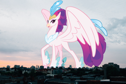 Size: 2700x1800 | Tagged: safe, artist:andoanimalia, derpibooru import, queen novo, classical hippogriff, hippogriff, my little pony: the movie, berlin, female, germany, giant hippogriff, giantess, highrise ponies, irl, macro, mega giant, photo, ponies in real life