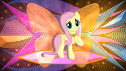 Size: 3840x2160 | Tagged: safe, artist:jhayarr23, artist:laszlvfx, derpibooru import, edit, fluttershy, pegasus, pony, cute, element of kindness, female, high res, hoof on chest, looking at you, mare, shyabetes, smiling, smiling at you, solo, wallpaper, wallpaper edit