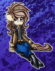 Size: 1280x1644 | Tagged: safe, artist:kranonetwork, derpibooru import, oc, pegasus, fallout equestria, clothes, enclave, female, long coat, pegasus enclave, solo, stable-tec, vault suit