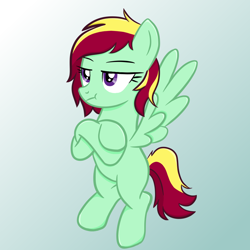 Size: 1024x1024 | Tagged: safe, artist:sundust, derpibooru import, oc, oc only, pegasus, pony, crossed arms, crossed hooves, female, gradient background, mare, pegasus oc, simple background, wings