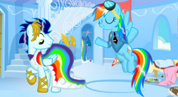 Size: 1280x697 | Tagged: safe, artist:mlplary6, derpibooru import, rainbow dash, soarin', female, male, shipping, soarindash, straight