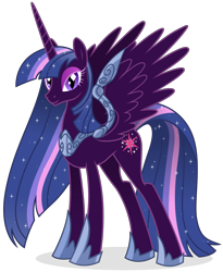 Size: 3580x4370 | Tagged: safe, artist:cirillaq, derpibooru import, twilight sparkle, twilight sparkle (alicorn), alicorn, pony, nightmare twilight, nightmarified, simple background, solo, transparent background