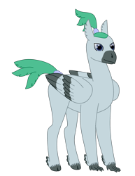 Size: 1542x2000 | Tagged: safe, artist:exhumed legume, derpibooru import, oc, oc only, classical hippogriff, hippogriff, 2018 community collab, cloven hooves, derpibooru community collaboration, hippogriff oc, male, ponytail, simple background, solo, tail wrap, transparent background, unnamed oc