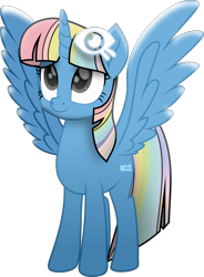 Size: 1212x1643 | Tagged: safe, artist:lincolnbrewsterfan, derpibooru exclusive, derpibooru import, oc, oc only, oc:watched, alicorn, pony, rainbow roadtrip, .svg available, alicorn oc, derpibooru, derpibooru ponified, female, horn, mare, meta, ponified, simple background, spread wings, svg, transparent background, vector, wings