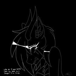 Size: 2500x2500 | Tagged: safe, artist:melodytheartpony, derpibooru import, oc, oc:melody silver, anthro, dracony, dragon, hybrid, crying, depressed, fangs, female, horns, slit eyes, upset, vent, vent art