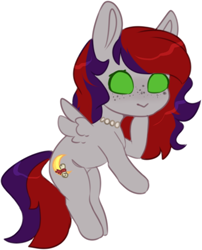 Size: 356x441 | Tagged: safe, artist:babiiclouds, derpibooru import, oc, oc only, oc:evening prose, pegasus, female, freckles, jewelry, mare, necklace, pearl necklace, simple background, solo, white background