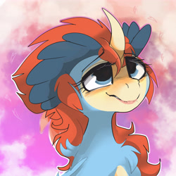 Size: 6000x6000 | Tagged: safe, artist:fiyawerks, derpibooru import, oc, oc:keldia, pony, bedroom eyes, cute, horny, keldeo, lip bite, lips, mythical pokémon, pokémon, smiling, solo