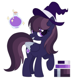 Size: 2100x2300 | Tagged: safe, artist:magicuniclaws, derpibooru import, oc, pegasus, pony, female, hat, mare, simple background, solo, transparent background, witch hat