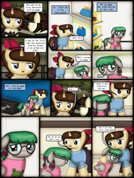 Size: 1750x2333 | Tagged: safe, artist:99999999000, derpibooru import, oc, oc only, oc:cwe, oc:li anna, oc:mar baolin, pegasus, pony, unicorn, comic:nice to meet you, clothes, comic, crying, female, filly, foal, male