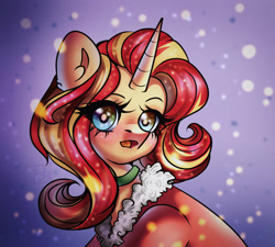 Size: 3000x2700 | Tagged: safe, artist:kirillllh, derpibooru import, sunset shimmer, pony, unicorn, christmas, clothes, cute, female, high res, holiday, jacket, mare, shimmerbetes, solo