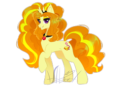 Size: 4200x3000 | Tagged: safe, artist:rainbowgirlyt, derpibooru import, adagio dazzle, pony, unicorn, female, grin, ponified, raised hoof, raised leg, simple background, smiling, solo, transparent background