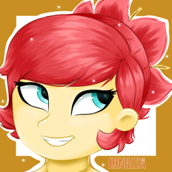 Size: 768x768 | Tagged: safe, artist:twiliysa, derpibooru import, oc, oc only, oc:rosa blossomheart, pony, equestria girls, bust, equestria girls-ified, female, grin, malaysia, nation ponies, ponified, portrait, smiling, solo