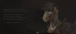 Size: 2107x943 | Tagged: safe, artist:royvdhel-art, derpibooru import, oc, oc only, pegasus, pony, blood, bust, crying, pegasus oc, solo, story included, wings