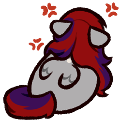 Size: 500x500 | Tagged: safe, artist:ak4neh, derpibooru import, oc, oc only, oc:evening prose, pegasus, angry, emoji, emoticon, female, freckles, jewelry, mare, necklace, no talk me im angy, pearl necklace, simple background, solo, transparent background