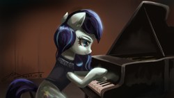 Size: 2666x1500 | Tagged: safe, artist:musical ray, derpibooru import, coloratura, musical instrument, piano, solo