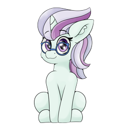 Size: 4000x4000 | Tagged: safe, derpibooru import, north point, pony, unicorn, cute, ear fluff, ears, female, glasses, looking at you, mare, simple background, sitting, transparent background